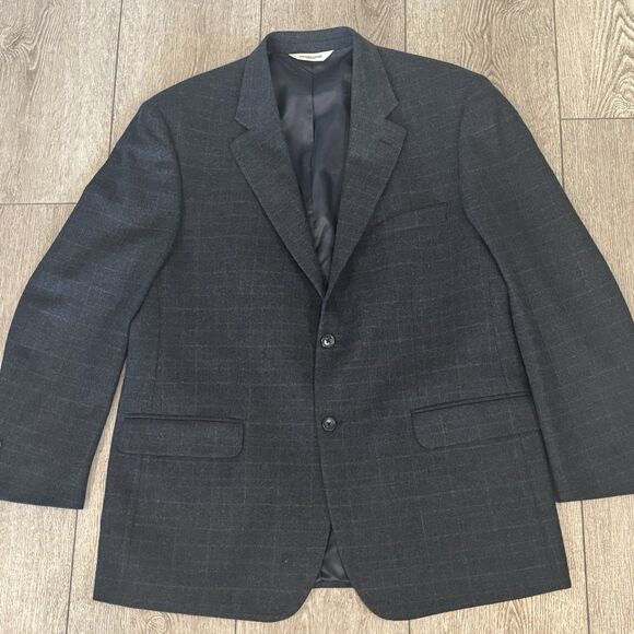 Pronto Uomo Sport Coat 44R Blue Plaid Zegna Italian Wool Cashmere Jacket Blazer - Picture 2 of 12
